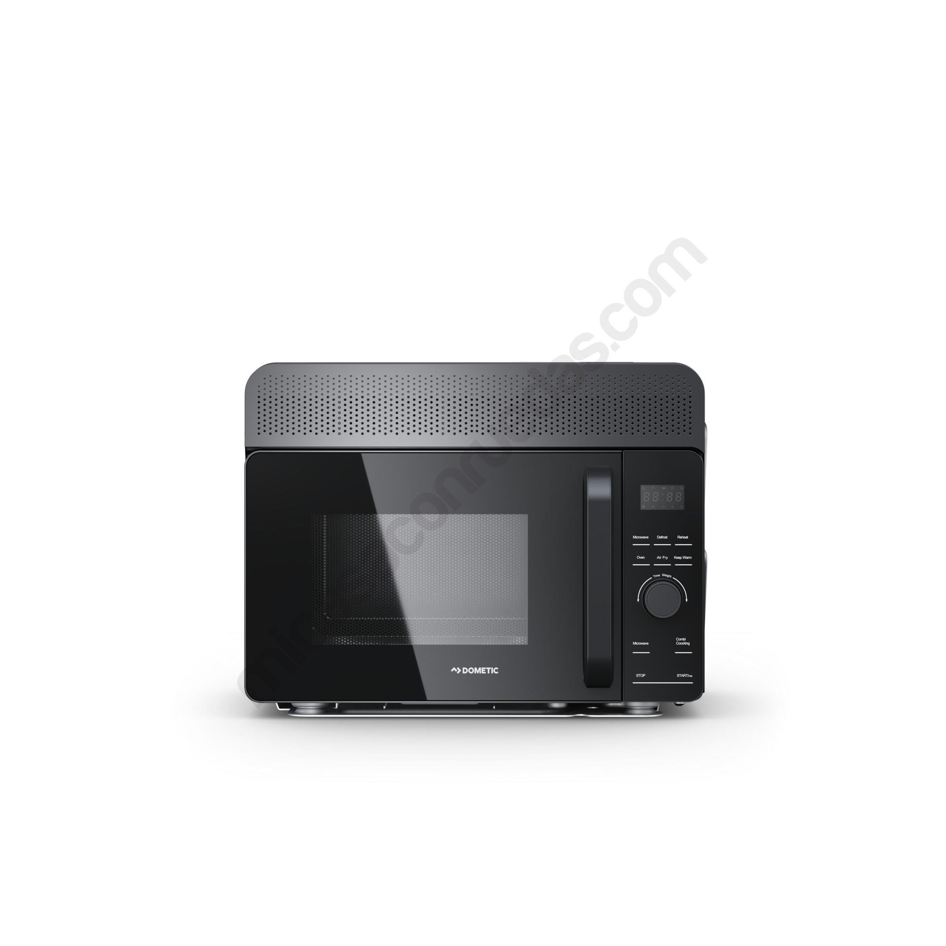 Micro-ondes Dometic AC MWAO 240 avec Airfryer et gril, vue de face en noir.
