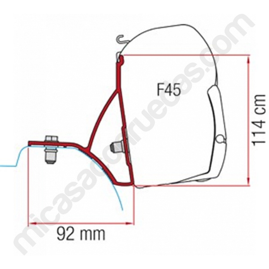 Adaptateur de store FIAMMA F45 pour RENAULT Trafic/ OPEL Vivaro/ NISSAN NV 300 et FIAT Talento + 2014