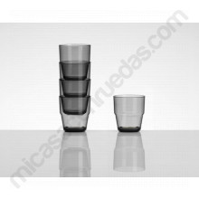 Vasos apilables ahumados