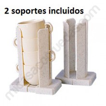 Práctico soporte para tazas y vasos.