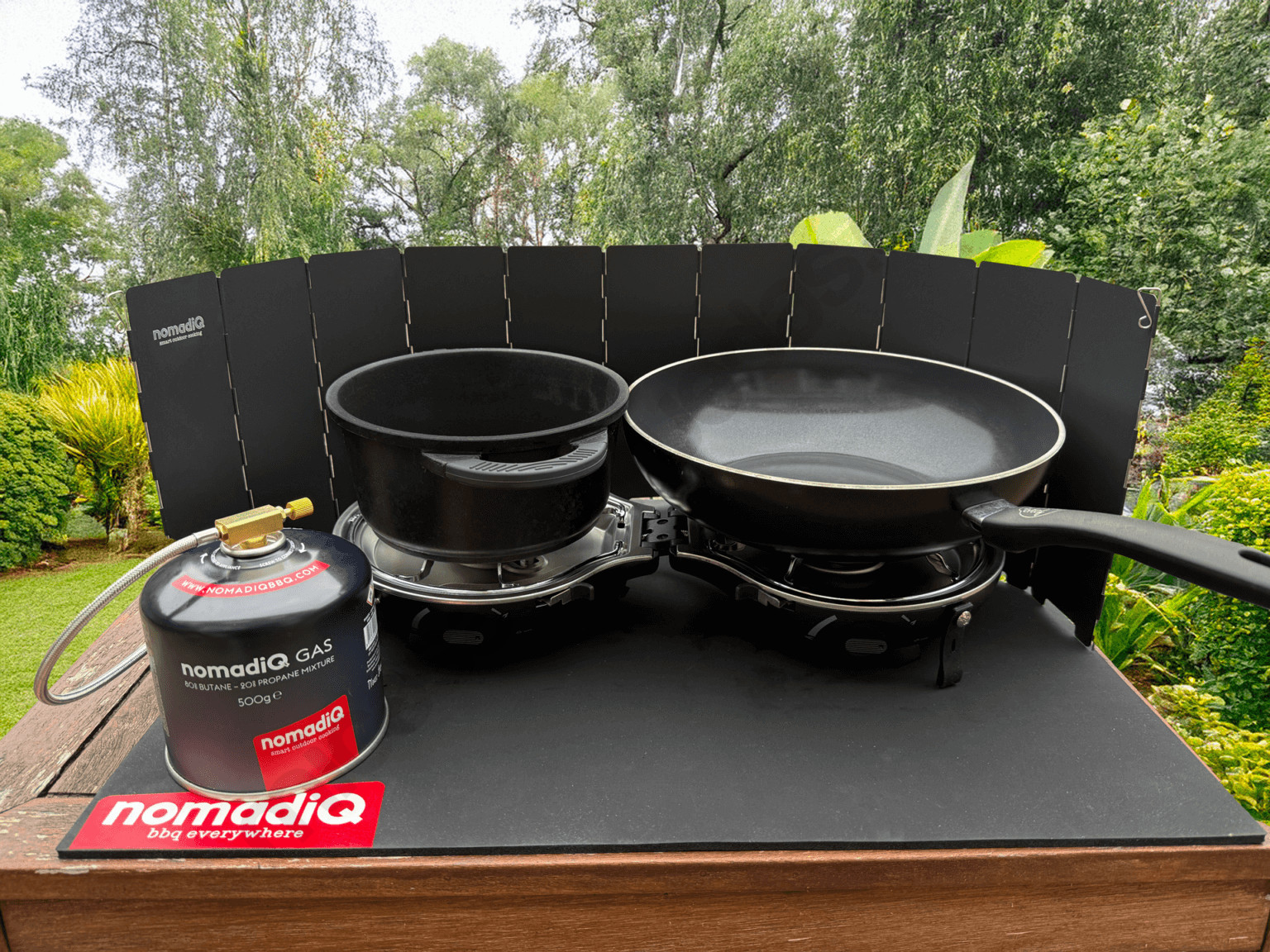 Paravientos nomadiQ para BBQ portátil