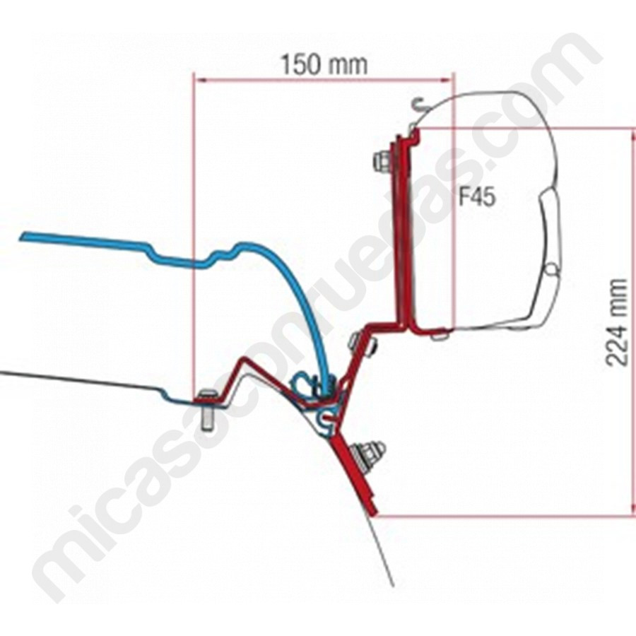 Adaptateur de store FIAMMA F35pro, F45 et F70 pour Mercedes Classe V Marco Polo + 2014