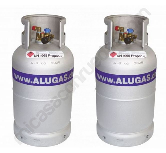 Kit Doble Botella GLP Aluminio Alugas 22 litros (filtro incluido) 