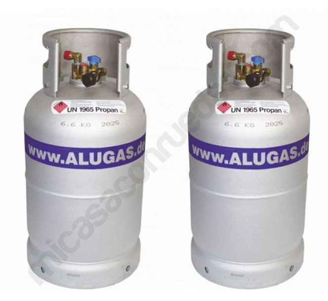 KIT DOBLE BOTELLA GLP ALUMINIO  ALUGAS 22L  (FILTRO INCLUIDO)