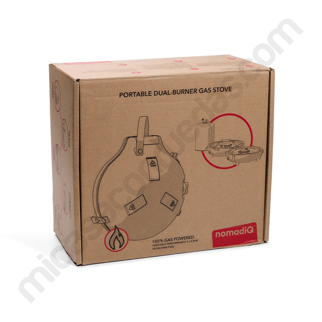 Caja Cocina portátil nomadiQ Outdoor Cooking Stove 2, compacta y ligera
