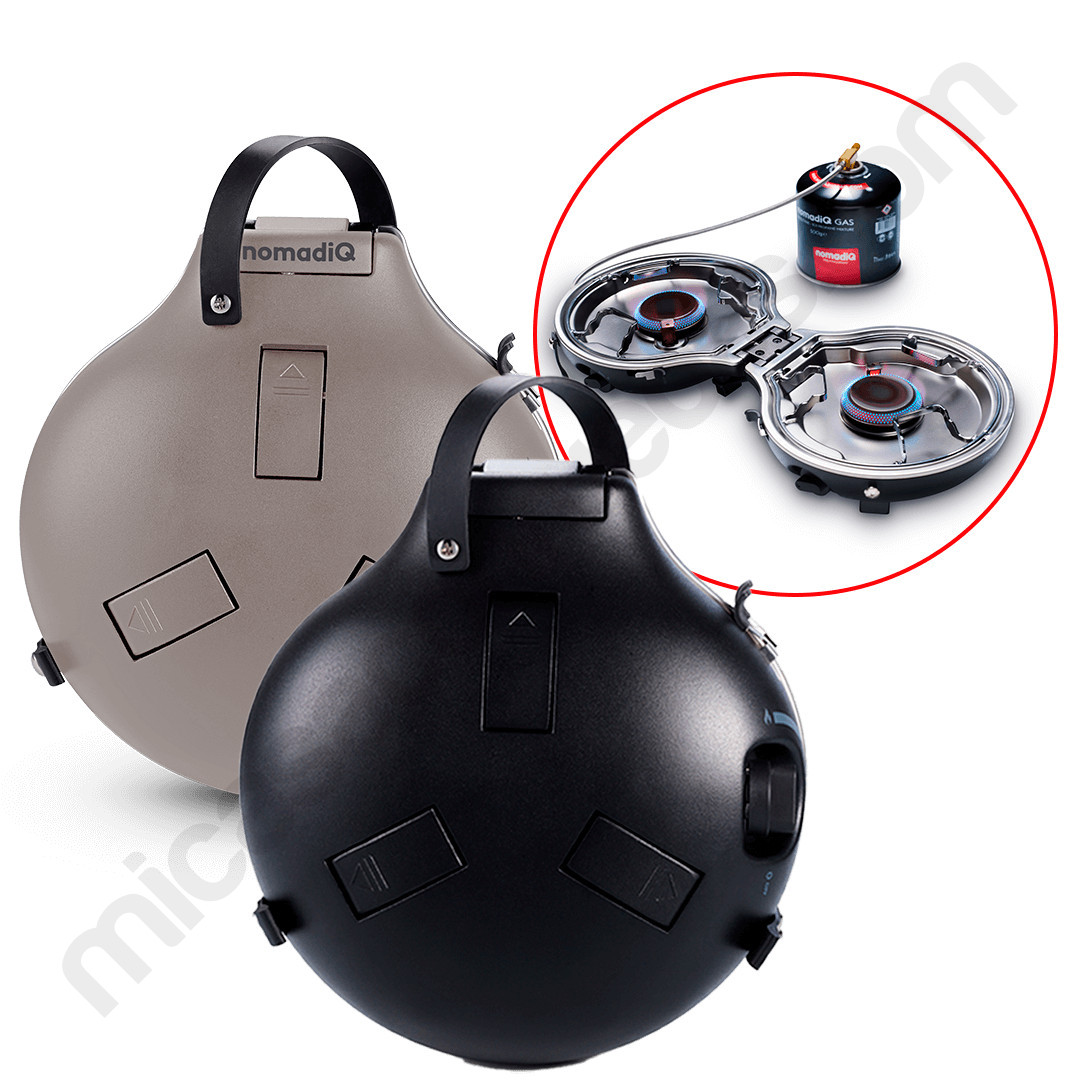 Cocina portátil nomadiQ Outdoor Cooking Stove 2 plegada, compacta y ligera