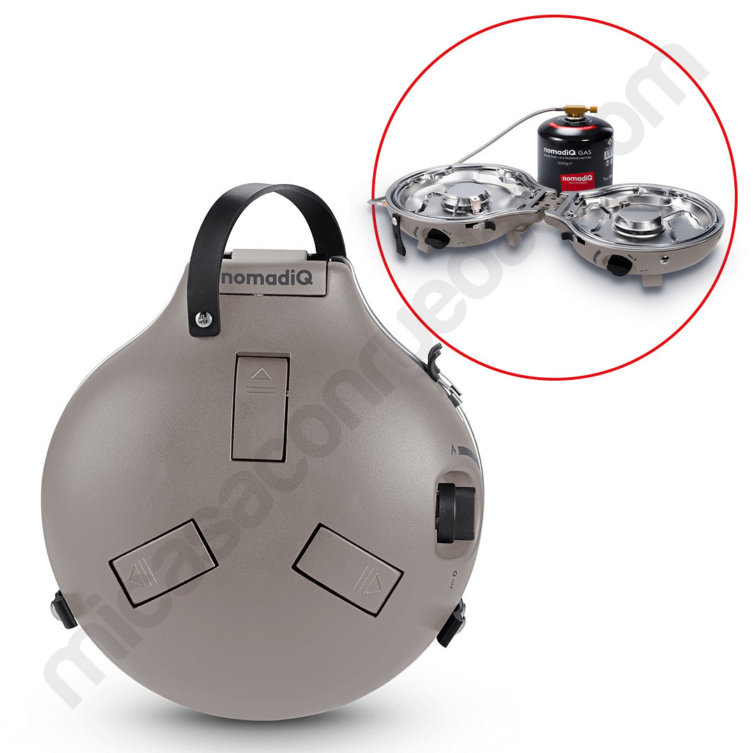 Cocina portátil nomadiQ Outdoor Cooking Stove 2 plegada, compacta y ligera