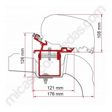 Adaptador de toldo FIAMMA F40Van para VW Crafter, MAN, L3/H3 sin guía de techo + 2017