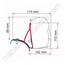 Adaptador tendal FIAMMA F45 I F70 per a RENAULT Trafic/ OPEL Vivaro/ NISSAN Primastar del 2001 al 2014