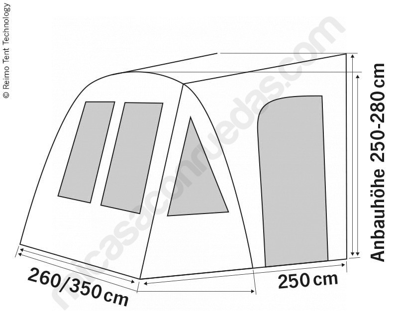 Avancé inflable per a Campers FORD TRANSIT y FIAT DUCATO mides