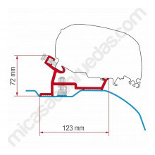 Adaptador de toldo FIAMMA F80 para FIAT Ducato, CITRÖEN Jumper PEUGEOT BoxerH2-L2/L3 + 2006