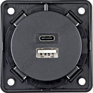 Double USB A/C Noir