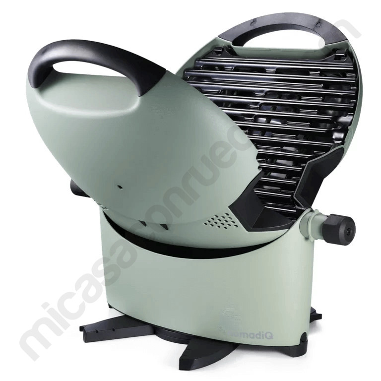 NomadiQ E-BBQ ouverte avec deux zones de cuisson indépendantes