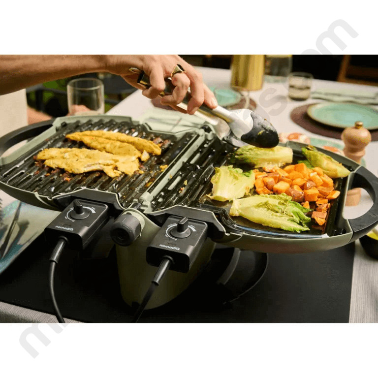 NomadiQ E-BBQ utilisée en extérieur pour un barbecue électrique