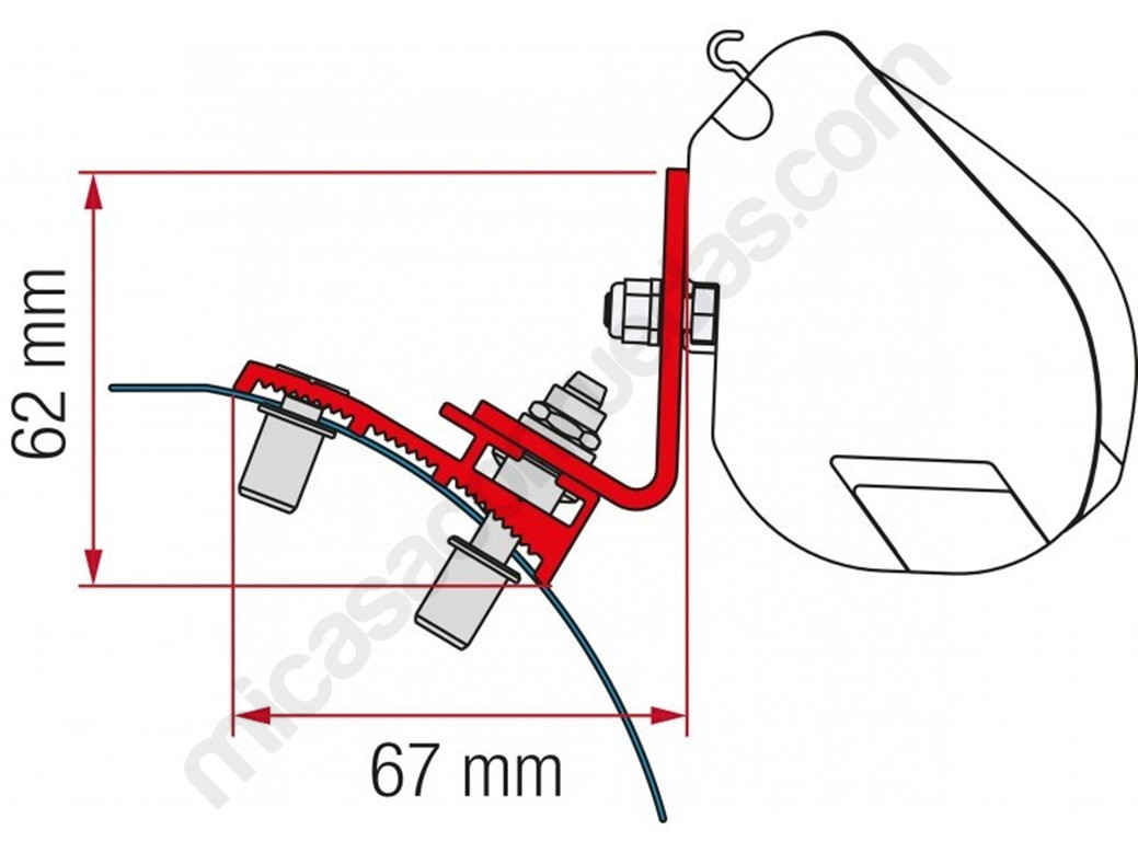 Adaptador de toldo FIAMMA F35Pro para vehículos de grupo PSA